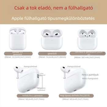 Macskafül AirPods tok, PC anyag, gravírozott, hordozható