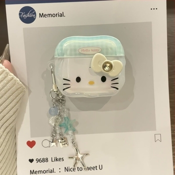 Macskafül AirPods tok, PC anyag, gravírozott, hordozható