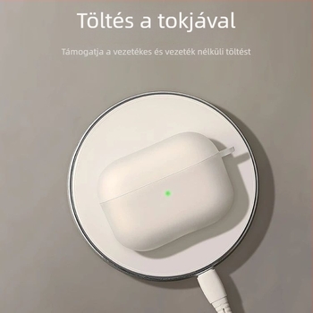 AirPods Pro védőtok, szilikon puha burkolattal, matt felülettel, gravírozott dizájn, kompatibilis AirPods Pro