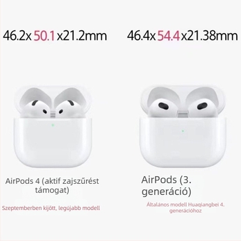 AirPods 4 védőtok Apple vezeték nélküli Bluetooth fülhallgatókhoz, PC anyag, gravírozott minta, IP-stílus