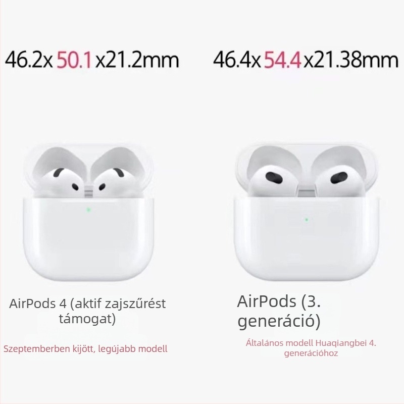 AirPods 4 védőtok Apple vezeték nélküli Bluetooth fülhallgatókhoz, PC anyag, gravírozott minta, IP-stílus