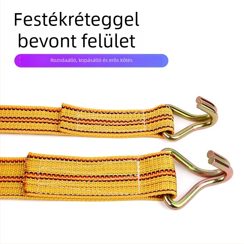 Teherrögzítő heveder dupla kampóval — polipropilén, 5T teherbírás, kézi zárómechanizmus, testreszabható modell