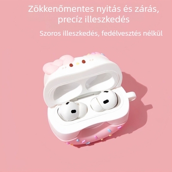 Donut alakú AirPods Pro védőtok Apple számára, 1./2. generációval és 3. generációval kompatibilis, rajzfilm stílusú, PVC anyag