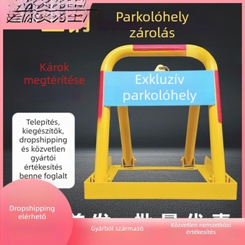 Megvastított acélból készült parkolási zár, fúrás nélkül, háromszög alakú ütközésgátló zár, titkosított cilinderrel, általános garázsokhoz