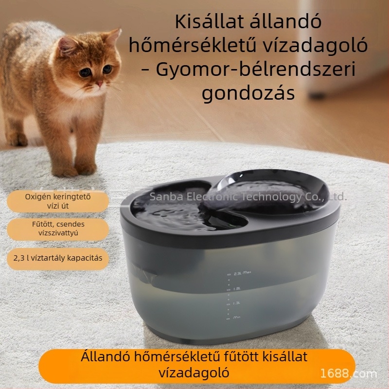 Intelligens vízadagoló macskáknak és kutyáknak, állandó hőmérséklettel, csendes keringő szűréssel