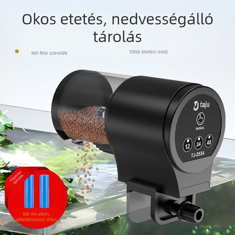 Automata akváriumi etető időzítővel dekoratív halak és teknősök számára (időzített, alkalmazás nélkül, nem levehető)