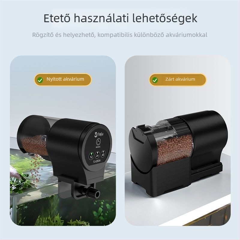 Automata akváriumi etető időzítővel dekoratív halak és teknősök számára (időzített, alkalmazás nélkül, nem levehető)