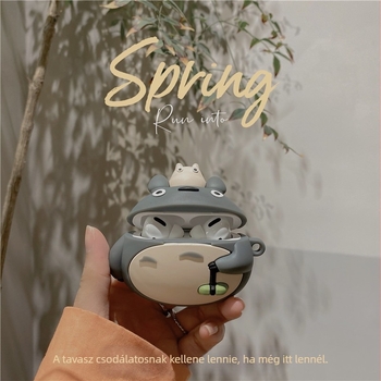 Totoro mintás szilikon védőtok AirPods Pro 2/3/4 generációkhoz