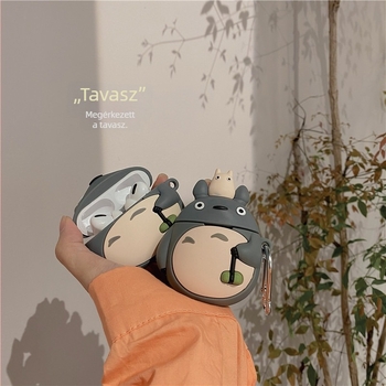 Totoro mintás szilikon védőtok AirPods Pro 2/3/4 generációkhoz