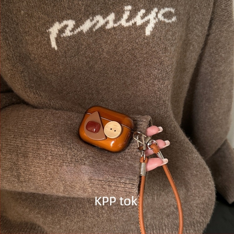 Prémium barna védőtok AirPods 2/3/4 és AirPods Pro számára