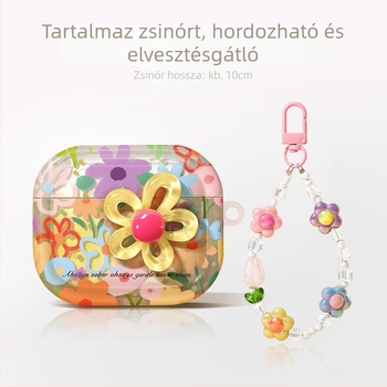 TPU tok tavaszi virágmintával AirPods 4. generációhoz és AirPods Pro 2. generációhoz