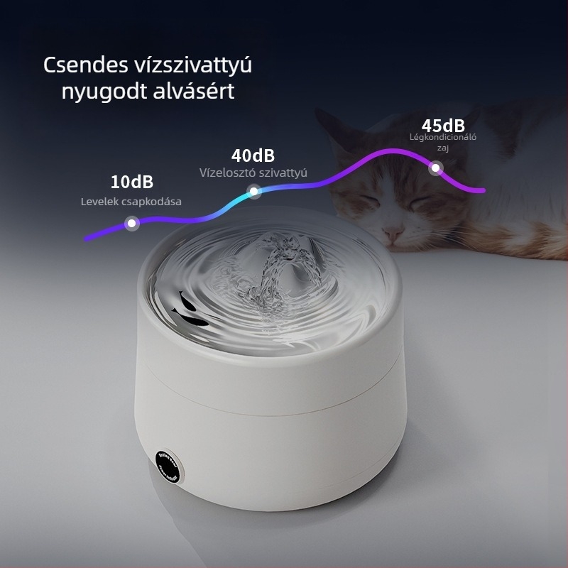 Melegített víz adagoló állatok számára, állandó hőmérséklet, csendes áramlás – macska és kutya számára (645 g)