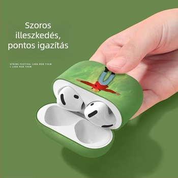 AirPods 4 tok, szilikon, matt felület, reliefes kialakítás, rajzfilmszerű stílus, Apple-kompatibilis