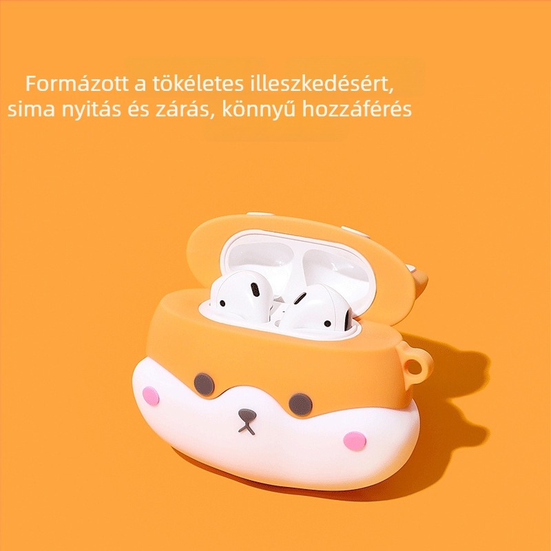 Ultron szilikontok Shiba Inu mintájú AirPods Pro 3hoz (1/2/4. generáció) – védőtok