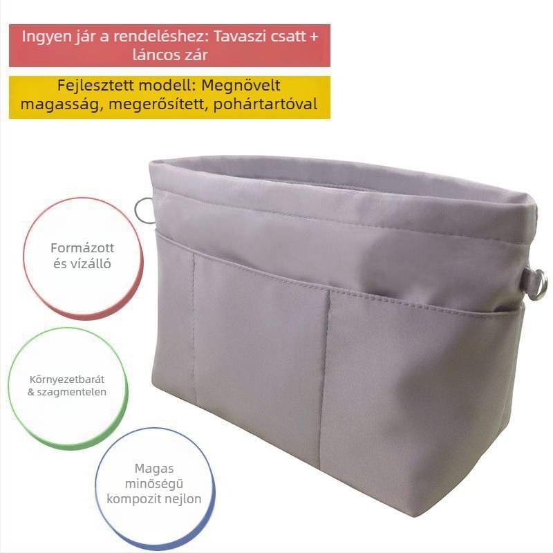 Fejlesztett belső szervező tote tásához, PU anyagú, nylon bélés, otthoni tároláshoz