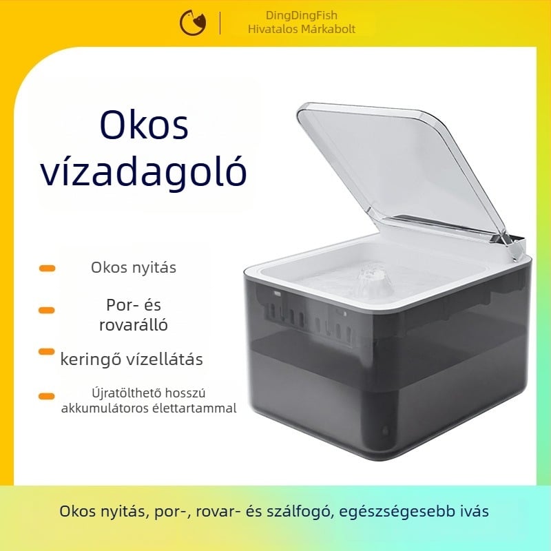 Háziállatvíz-dózátor macskáknak és kutyáknak, intelligens automata víz tisztítás és szennyeződés elkülönítés, levehető, márka Stare at the fish, alkalmazás nélkül