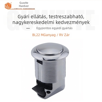 RV gombos zár, cinkötvözet BL 22, univerzális fiók- és szekrényzár, modern minimalista stílus