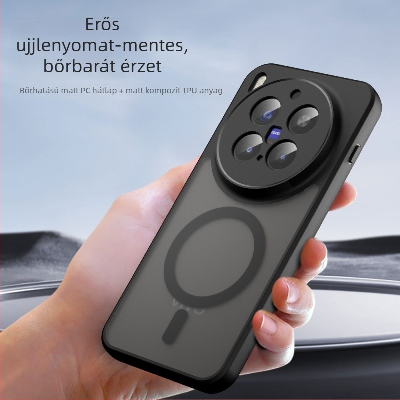 Vivo X300 Pro mágneses két az egyben védőtok matt felülettel és bőrhatású érzetével (V70FE)