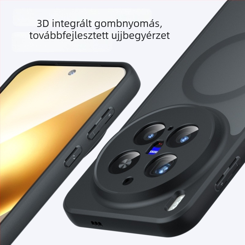 Vivo X300 Pro mágneses két az egyben védőtok matt felülettel és bőrhatású érzetével (V70FE)