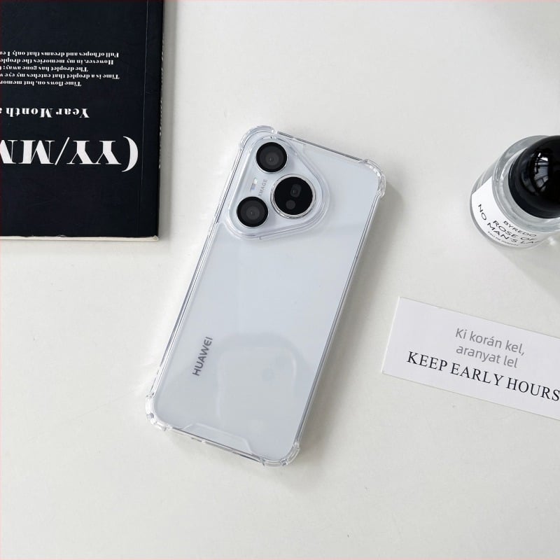 Átlátszó védőtok Huawei Pura90Pro és Pura80Pro számára, barázdált P80 Ultra dizájn és ütésálló védelem, férfiaknak és nőknek