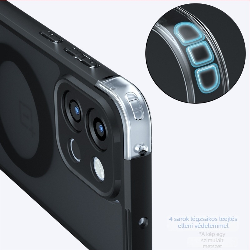 OnePlus 13T/13 tok mágneses rögzítéssel, matt felület, ütésálló légzsák védelem