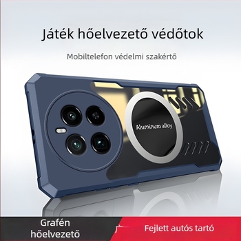 Grafén telefon tok mágneses autó tartóval – hőelvezetés, kopásállóság, esés elleni védelem, OPPO GT5 Pro-hoz