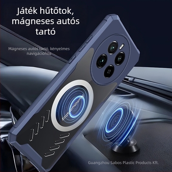 Grafén telefon tok mágneses autó tartóval – hőelvezetés, kopásállóság, esés elleni védelem, OPPO GT5 Pro-hoz