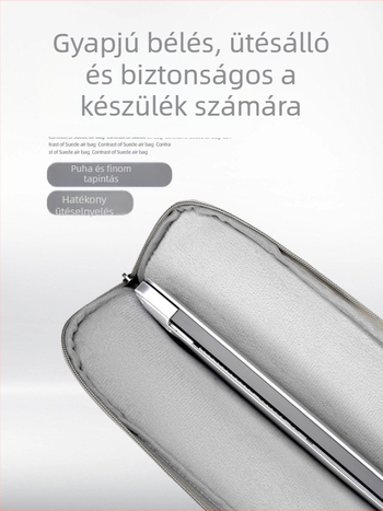 PU béléses laptop táska, védőtaska 15 hüvelykes notebookhoz (MacBook, Huawei, Asus)