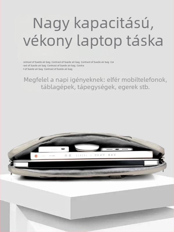 PU béléses laptop táska, védőtaska 15 hüvelykes notebookhoz (MacBook, Huawei, Asus)