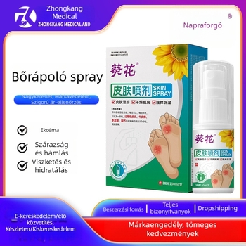 Sunflower Orvosi Bőr Spré Lábakra - Eczema, Szárazság és hámlás enyhítése; Hidratál; Elősegíti a nem krónikus sebek gyógyulását; Carbomer oldat permetezővel; Engedély Ji Xie Zhu Zhun 20212140533