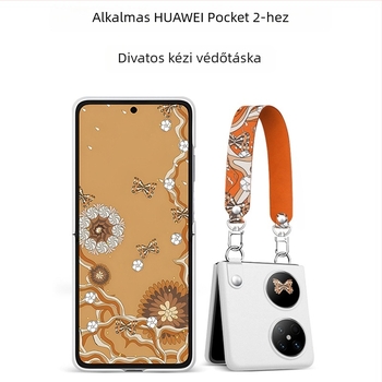 Huawei Pocket2 telefon tok – 2-in-1 luxus műbőr, csuklópánt, ütésálló, kopásálló