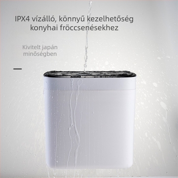 Induktív nyitású kuka, műanyagból, kapacitás >12 L, hosszú hengeres alakú, háztartási használatra