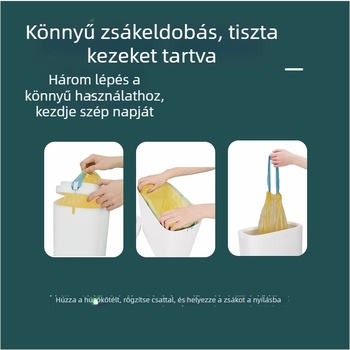 Induktív nyitású kuka, műanyagból, kapacitás >12 L, hosszú hengeres alakú, háztartási használatra