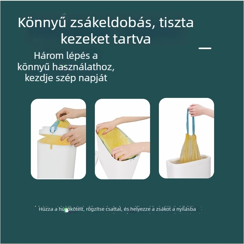 Induktív nyitású kuka, műanyagból, kapacitás >12 L, hosszú hengeres alakú, háztartási használatra