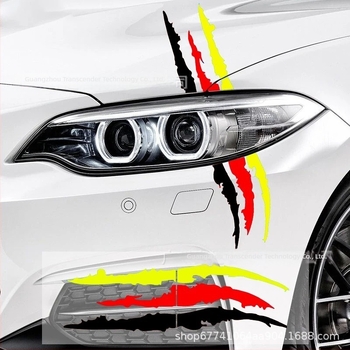 BMW X1/X2/X3 sorozat fényszóró szemöldök matrica – Ghost Claw Stripe dizájn, Crossover márka, ragasztó típusú telepítés, testreszabható