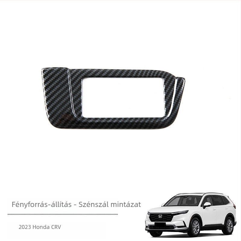 Honda CR-V fényszóró-állítás dekoratív keret és védő gombpanel matricája — Anyag: ABS; Kompatibilis: Honda CR-V; Nincs logó; Nincs licencelt magánmárka
