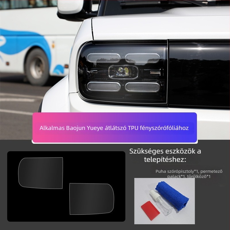 Tu Hade TPU fényszóró védőfilm – PET anyag, magas és alacsony hőmérséklet-ellenállás, univerzális illeszkedés, modell TLM073