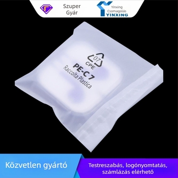 CPE matt öntapadós tasakok elektronikus kiegészítők védelmére, lapos szájú, vastagított kivitel