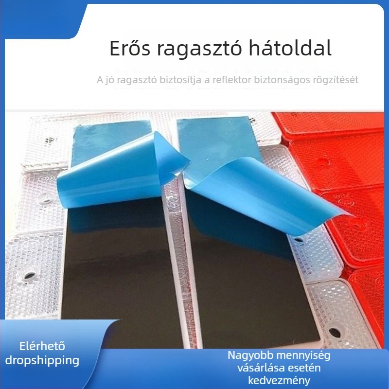 Teherautók reflexiós matricái, piros-fehér visszaverők, műanyag reflexiós lemezek dobozos teherautókhoz, éjszakai ragasztóval, éves felülvizsgálatra