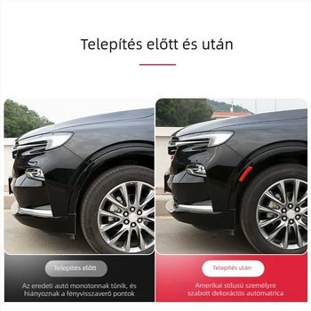 Fényvisszaverő kerékív matricák – univerzális autókhoz (SUV, szedán, terepjáró, MPV), figyelmeztető felület a frontális területen