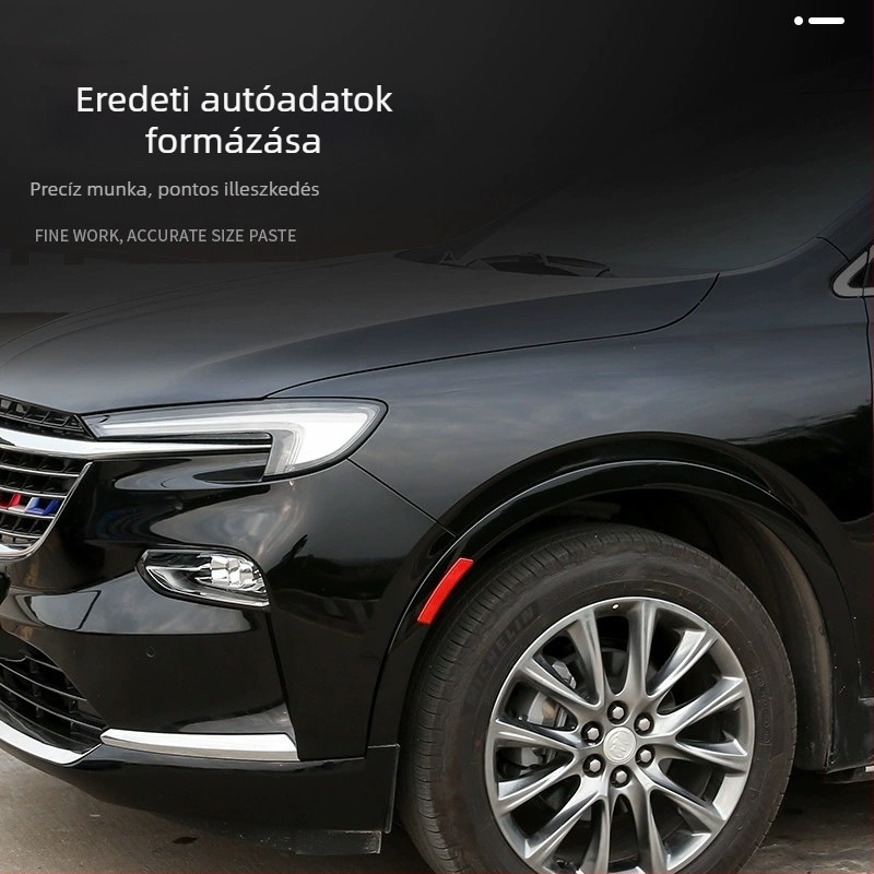 Fényvisszaverő kerékív matricák – univerzális autókhoz (SUV, szedán, terepjáró, MPV), figyelmeztető felület a frontális területen