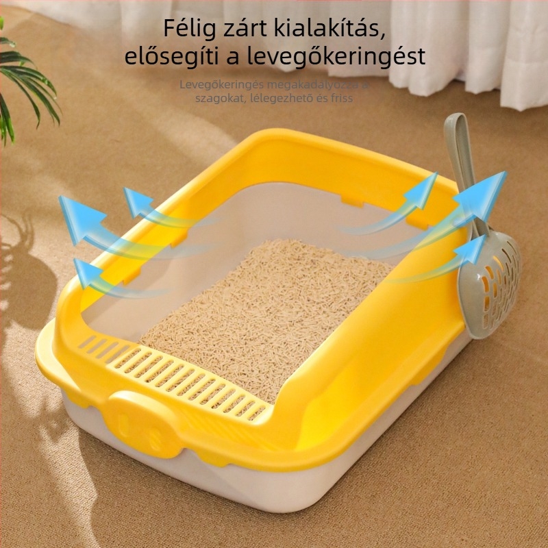 Taotaopets PiPi Tao macska almotál, félig zárt, négyzet alakú, PP anyag