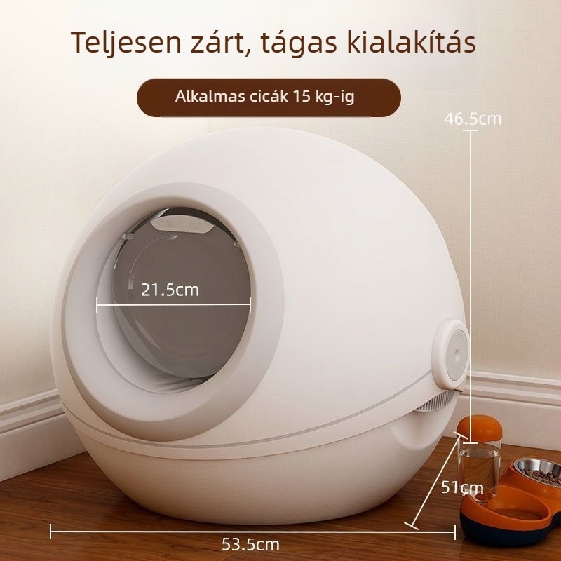 Qingfu Teljesen zárt macskaalomtálca – Szagtalanító, Fröccsenés elleni védelem