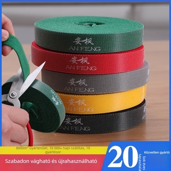 Velcro szalag kábelekhez – kábelek rendezése, poliészter, otthoni használatra, rögzítés hook-and-loop