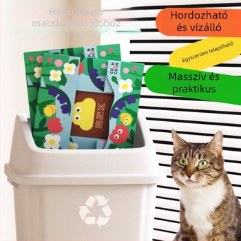 Egyszer használatos macskaalom tál - hordozható, összecsukható, autóba szerelhető, PVC