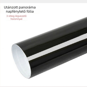 Fényes fekete autó-wrap film külső és belső felületekhez, panoráma tető és napfény tető fólia, hossz 152–300 cm, szélesség 10–60 cm