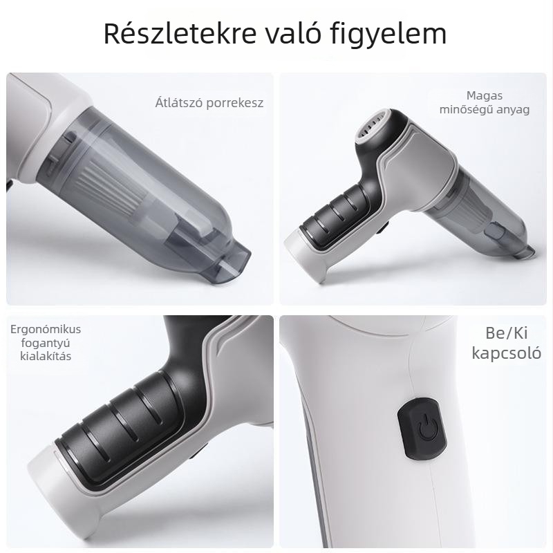 Vezeték nélküli autó porszívó – kézi, 6000 Pa, 120 W, újratölthető