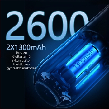 Kézi porszívó autóhoz és otthonhoz – vezeték nélküli töltés, 7.4V, 45W, 10000Pa szívás, mosható por tartály