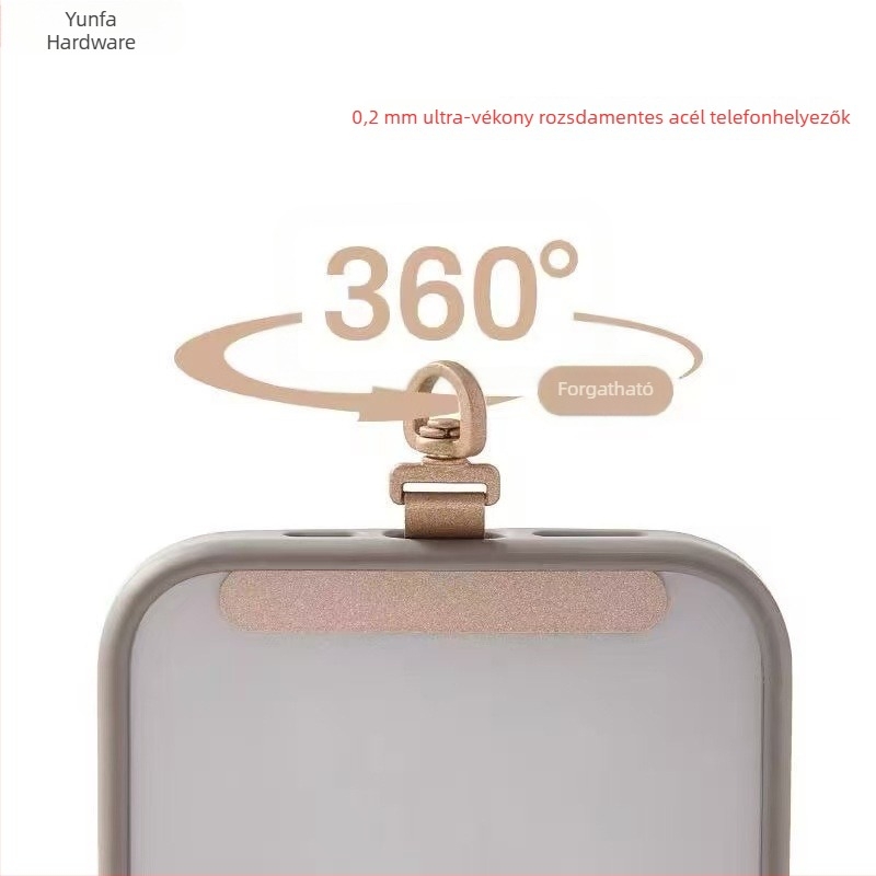 Mobiltelefon medál, fémből készült klipsz, 360° forgatás, geometriai forma, uniszex stílus