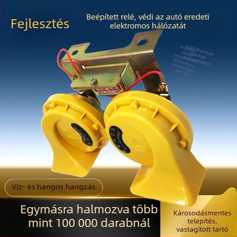 Autó síp 12V/24V, vízálló, magas hangú, autók, teherautók és motorkerékpárok számára